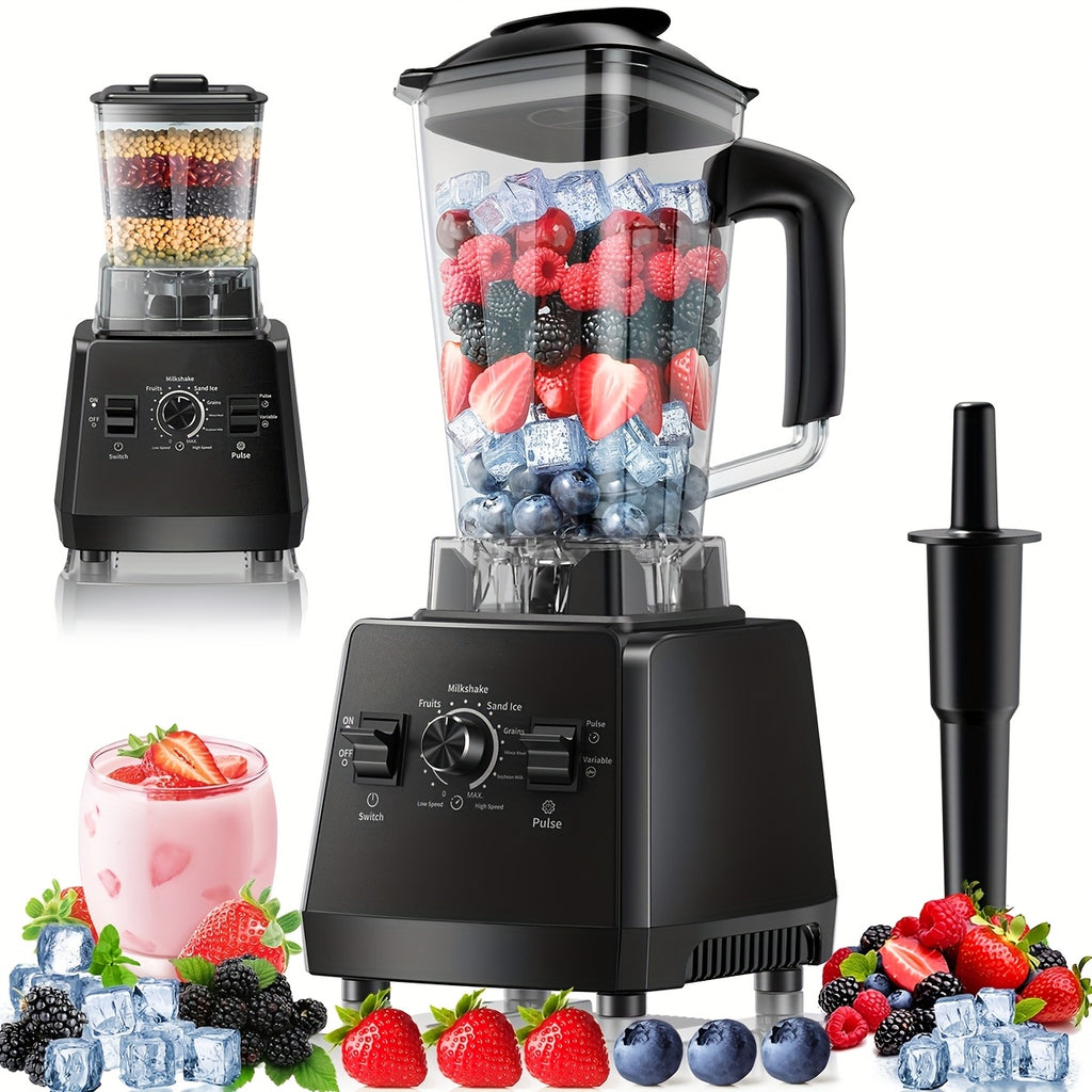 High Speed Blender 2400W, Professional Countertop Blender with 68oz Jar and Extra Container, 25000 RPM Smoothie Blender for Ice, Juices, Soups and Sauces, Kitchen Blender with Tamper