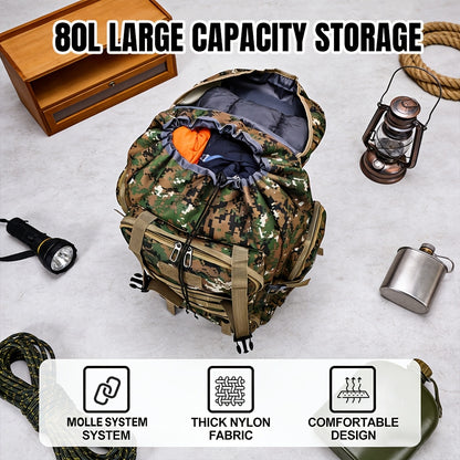 Men's Outdoor Travel Backpack with Double-Shoulder Carry and Removable Flag Patch Reference, Gray, Desert, Khaki or Black-3 Options for Everyday Trip Packing