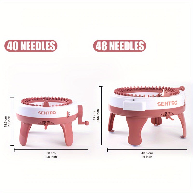 40 or 48 Needle Knitting Machine for DIY Yarn Crafts, Hat and Scarf Projects, Home Handicraft Practice and Handmade Gift Ideas for Knitting Enthusiasts
