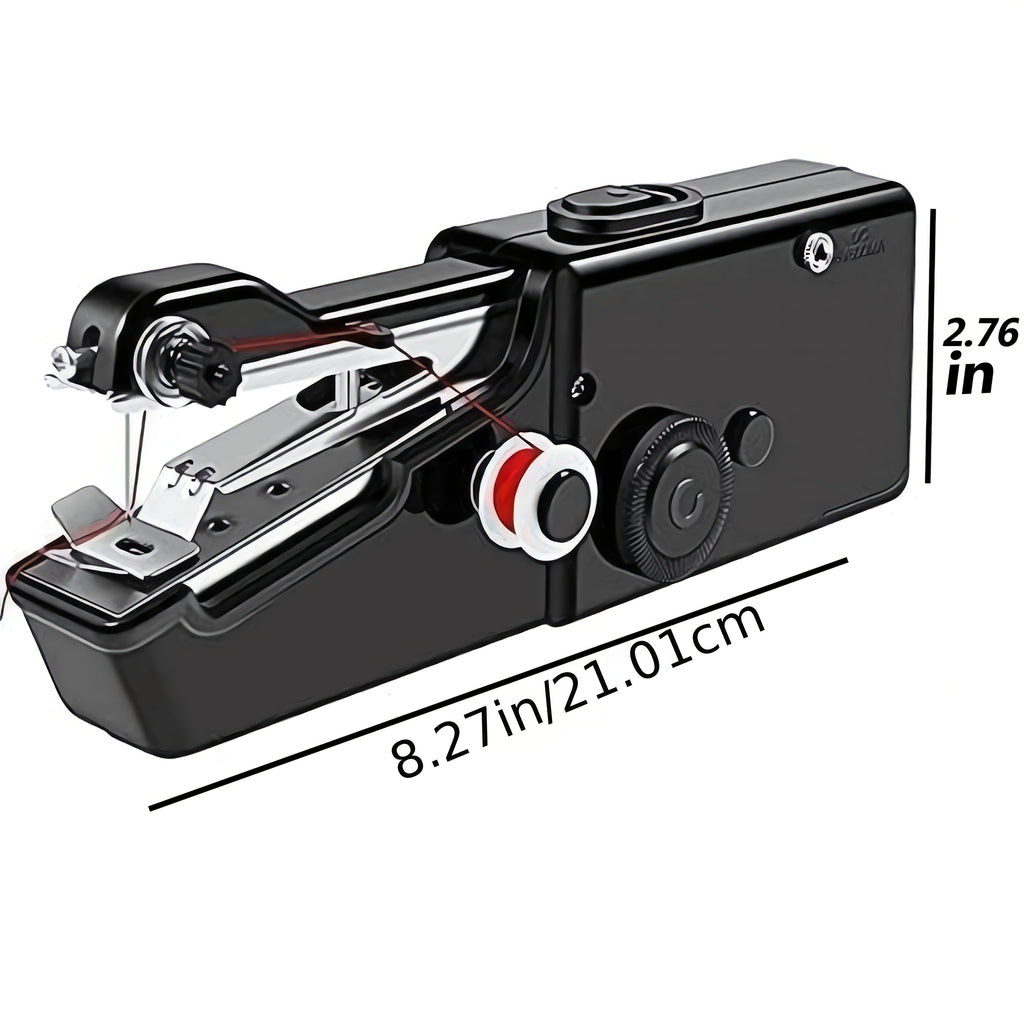 Portable Handheld Sewing Machine for Small Fabric Repairs, Single-Thread Mini Sewing Device with Battery or DC 6V Power Support and Tool Kit Options
