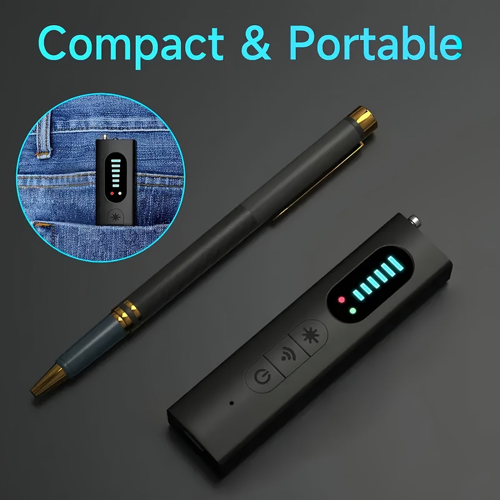Hidden Camera Detector and RF Signal Scanner, Portable Rechargeable Anti-Spy Bug Finder for Hotel Travel, Home, Office and Car Checks