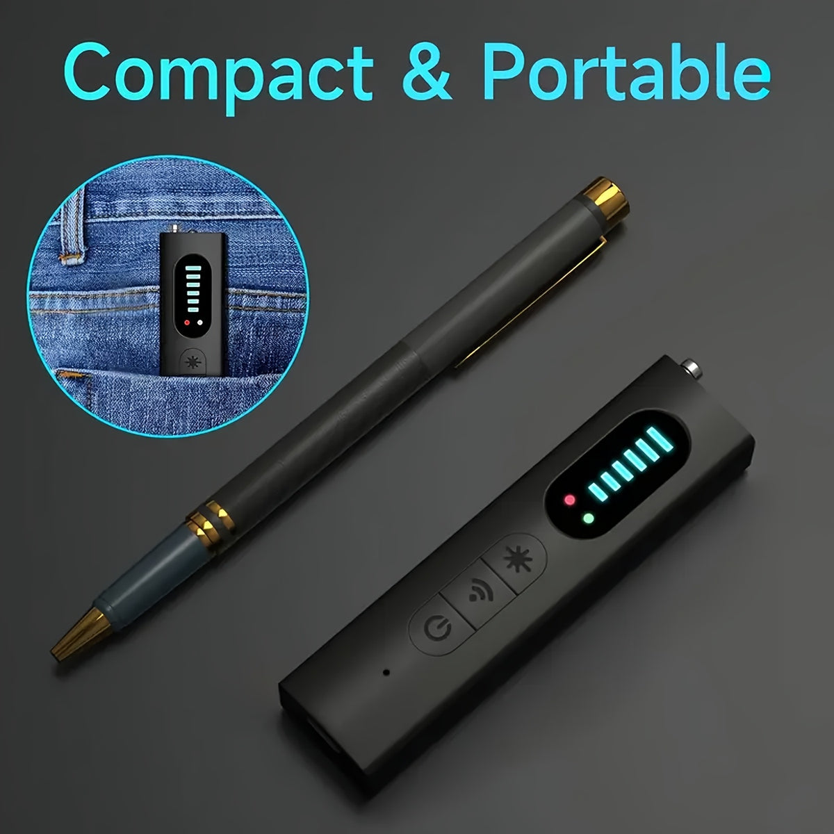 Hidden Camera Detector and RF Signal Scanner, Portable Rechargeable Anti-Spy Bug Finder for Hotel Travel, Home, Office and Car Checks