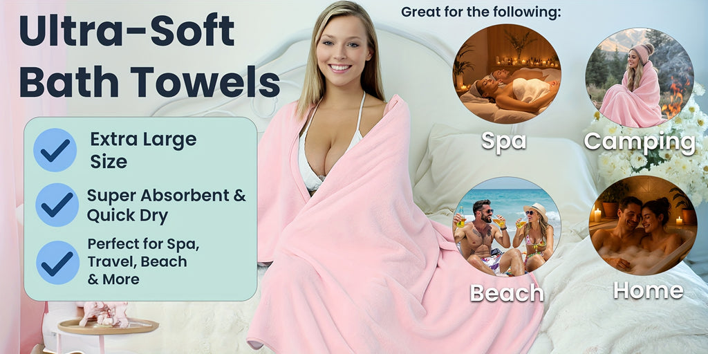 Four-Piece Mixed-Size Towel Set with One Listed Extra-Large Towel and Three Hand Towels, Eight Letter-Coded Options for Bathroom and Everyday Home Routines