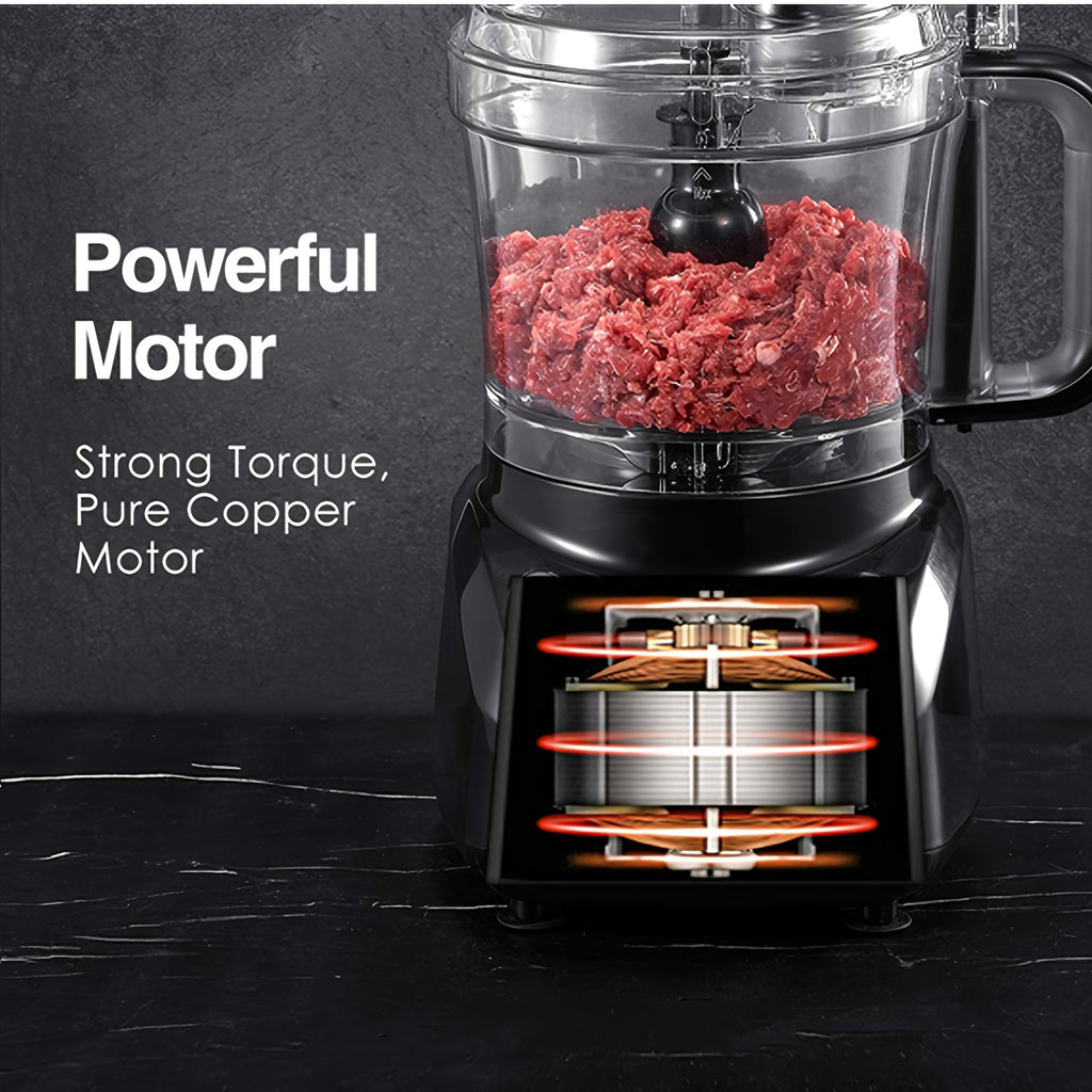 12-Cup Food Processor in Black, Multifunction Kitchen Prep for Chopping, Slicing, Shredding, Purees and Dough for Everyday Home Cooking