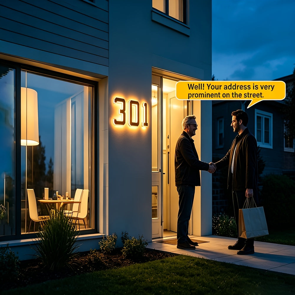 Solar House Number Light, 9-Inch Individual Number and Letter Options with Automatic Light Sensor for Porch, Courtyard Wall and Residential Address Display