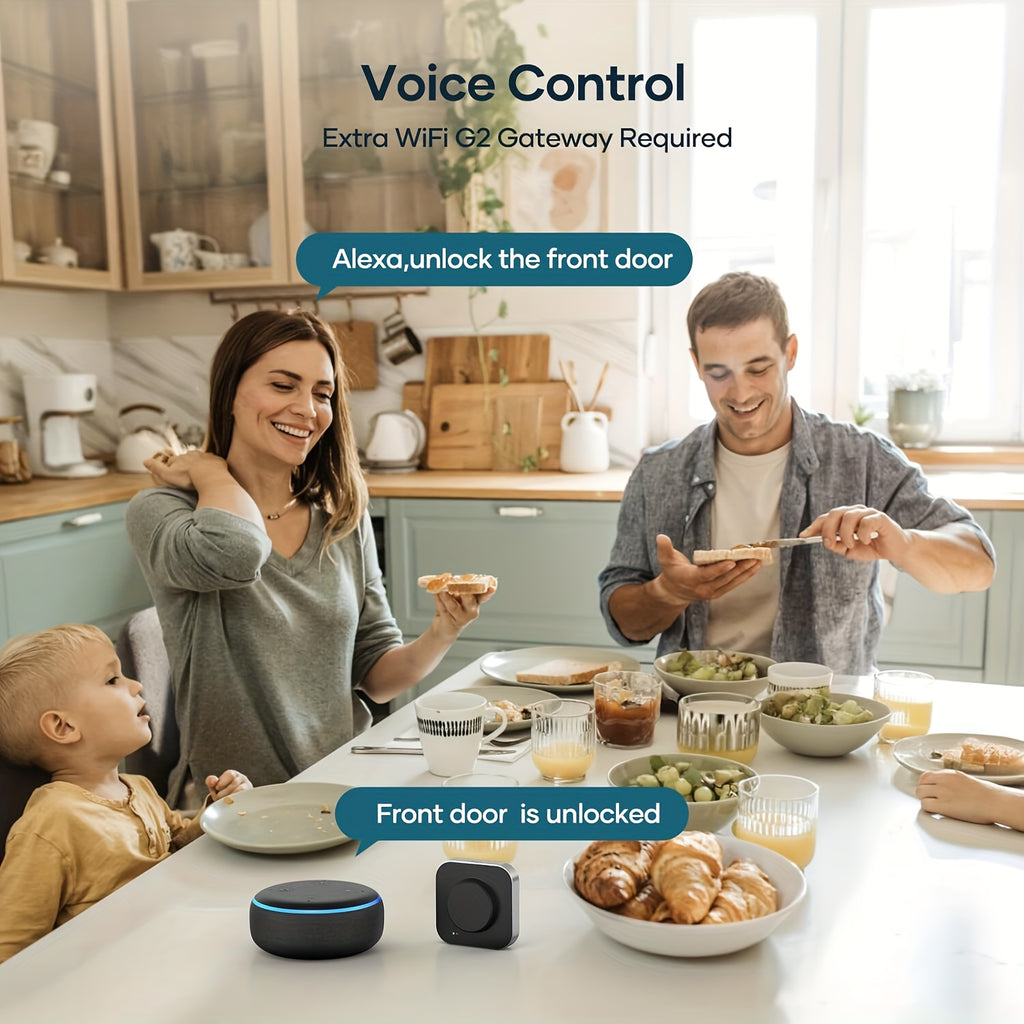 SMONET Fingerprint Deadbolt and Handle Set with Bluetooth, Digital Keypad, Phone App and Auto-Lock Wording, Black, Silvery or Oil Rubbed Bronze Options