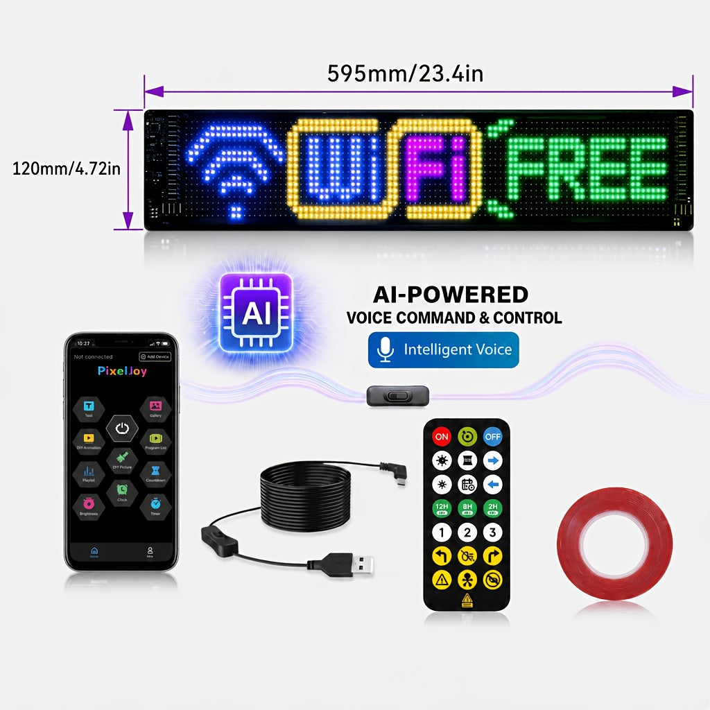 Pixel LED Soft Screen Light with App and Remote Control, Programmable Animation, Text and Expression Display in Two Sizes for Room and Holiday Decor