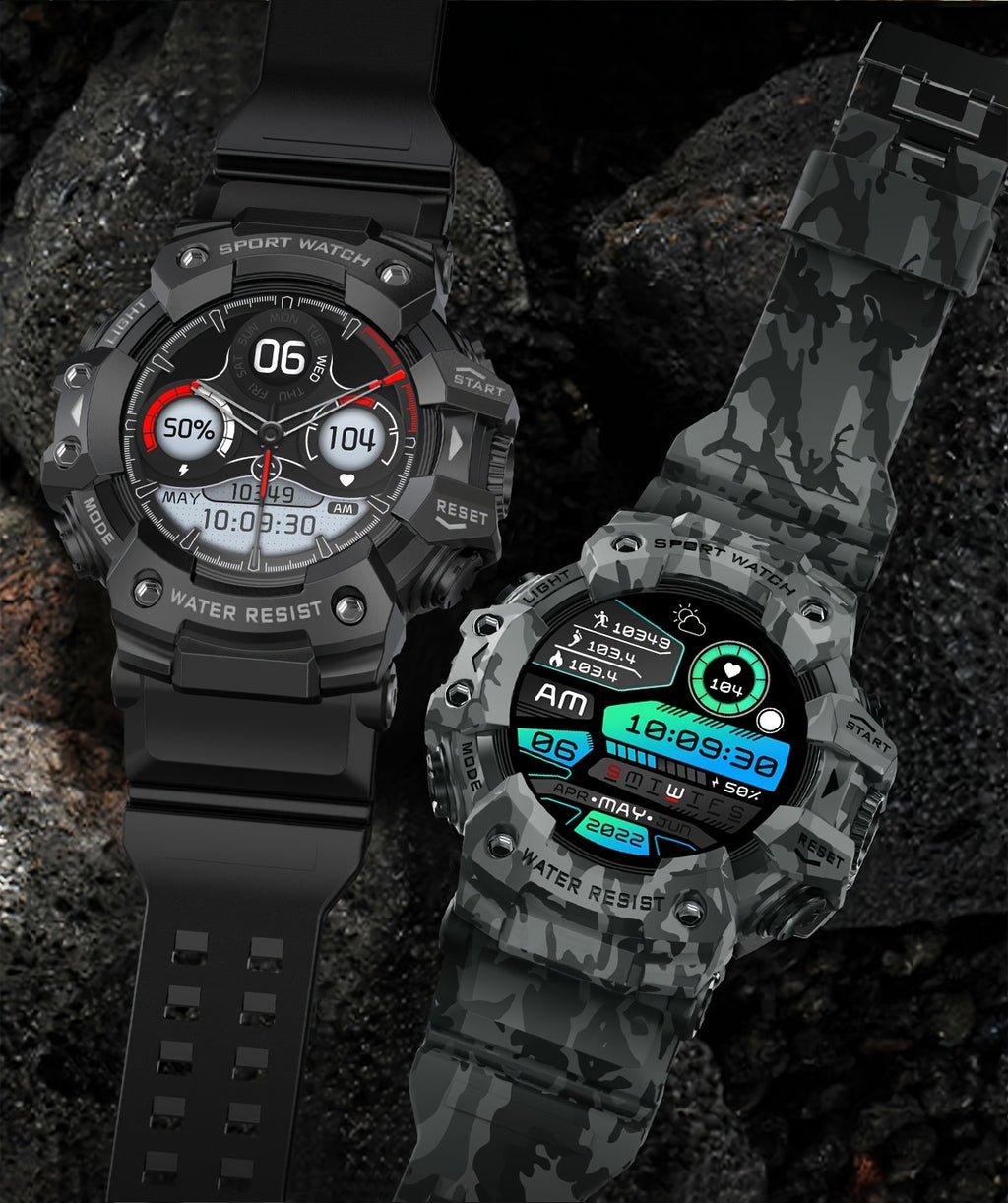1.32-Inch TFT Smartwatch for Men with Calling, LED Flashlight, 100+ Sports Modes and Sleep Tracking, iPhone Android Compatibility in Eleven Color Options