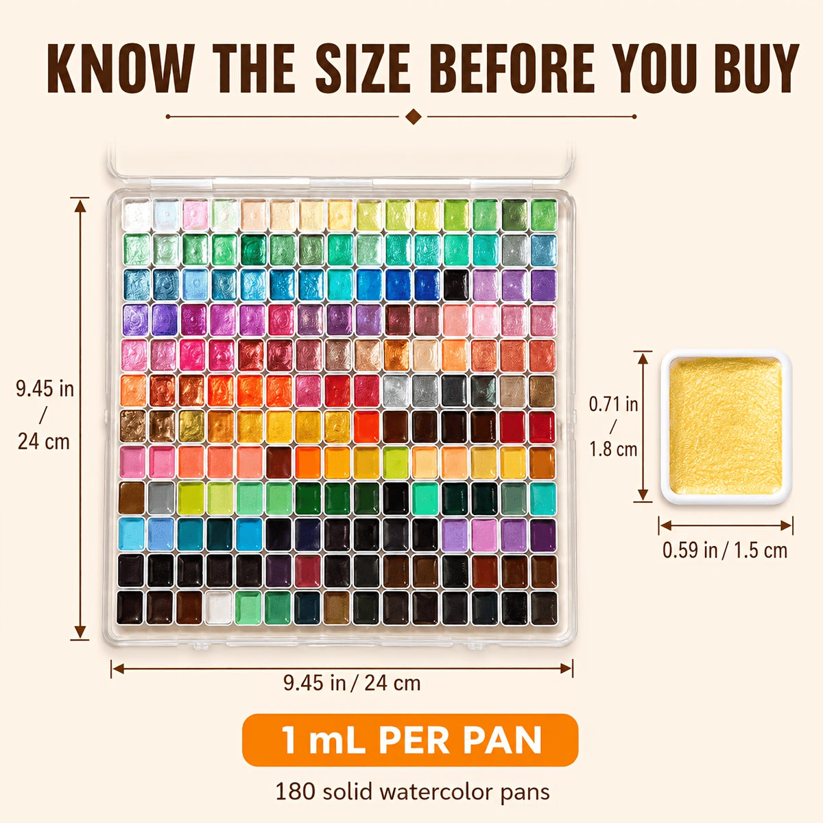 Pearl Shimmer Watercolor Paint Set, 180 Solid Colors with Metallic Color-Shifting Effects for Adult Artists, Sketching, Handmade Cards and Creative Crafts