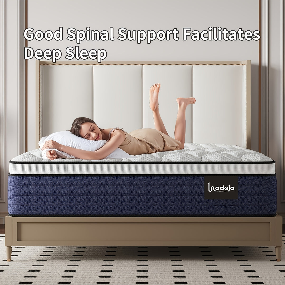 Memory Foam Hybrid Mattress by LODEIJA with Listed Pocket Springs and Medium Firm Feel, 8, 10, 12 or 14 Inch Model Labels with Twin, Full, Queen and King Size Options