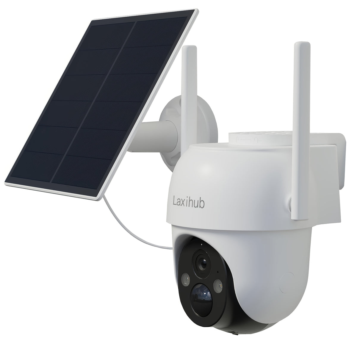 Laxihub GO2T Security Camera with 3MP 1296P Video, 2.4GHz WiFi, Pan-Tilt View, Color Night Vision and Two-Way Audio, Camera or Solar Panel Package Options