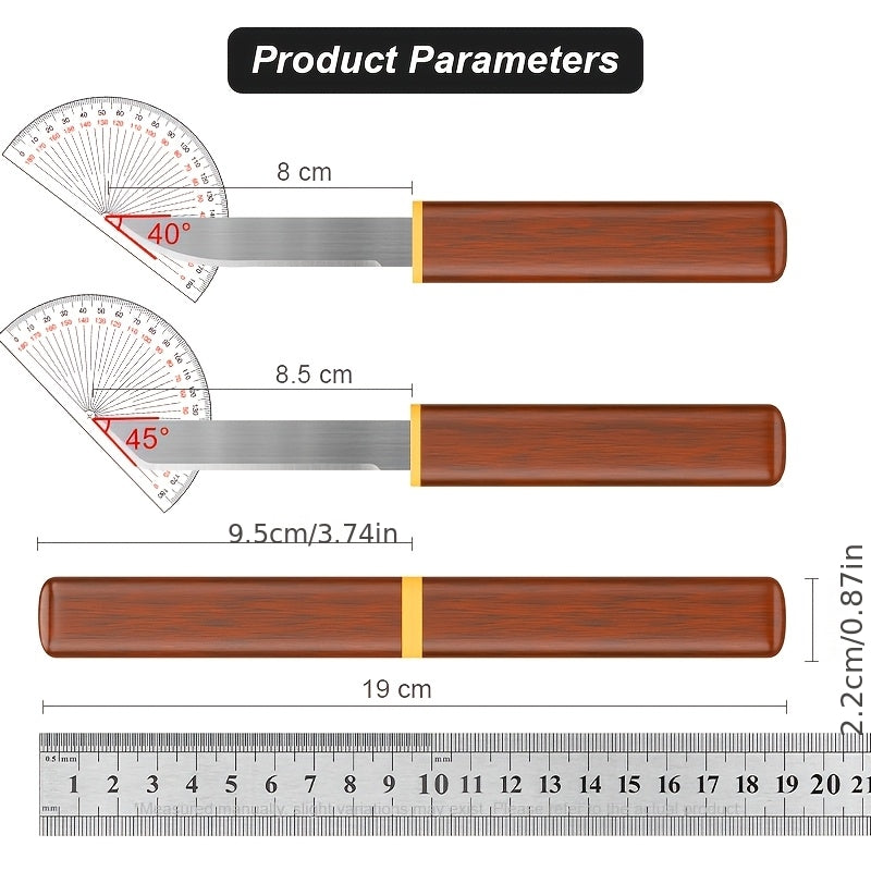 420 Stainless Steel Chef Knife with Polished Fixed Blade and Wooden Handle, One or Two-Piece Model Labels for Everyday Meat, Fruit and Kitchen Food Prep