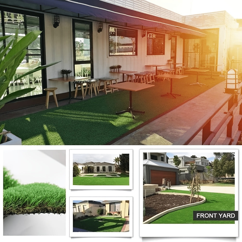 Artificial Turf Outdoor Rug in 5ft x 8ft or 4ft x 10ft Size Options, Fake Grass Mat for Decorative Patio Arrangements, Garden Displays and Backyard Party Planning