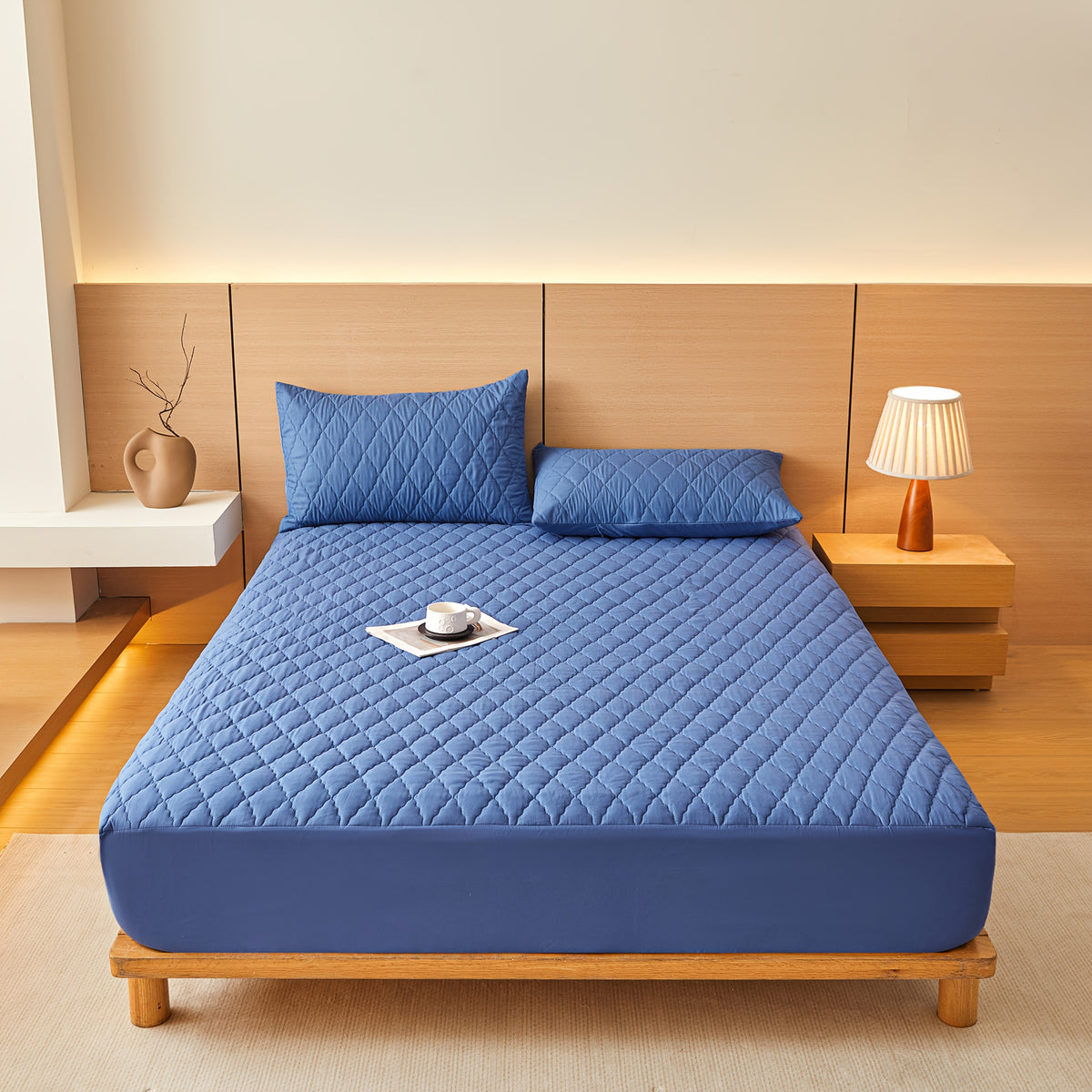 1pc Multi-Color WATERPROOF Mattress Protector Cover, No Pillowcase or Pillow Insert, Soft and Comfortable Solid Color Bedding Waterproof Mattress Cover for Bedroom Guest Room, WATERPROOF Fitted Sheet (Fitted Sheet Only)