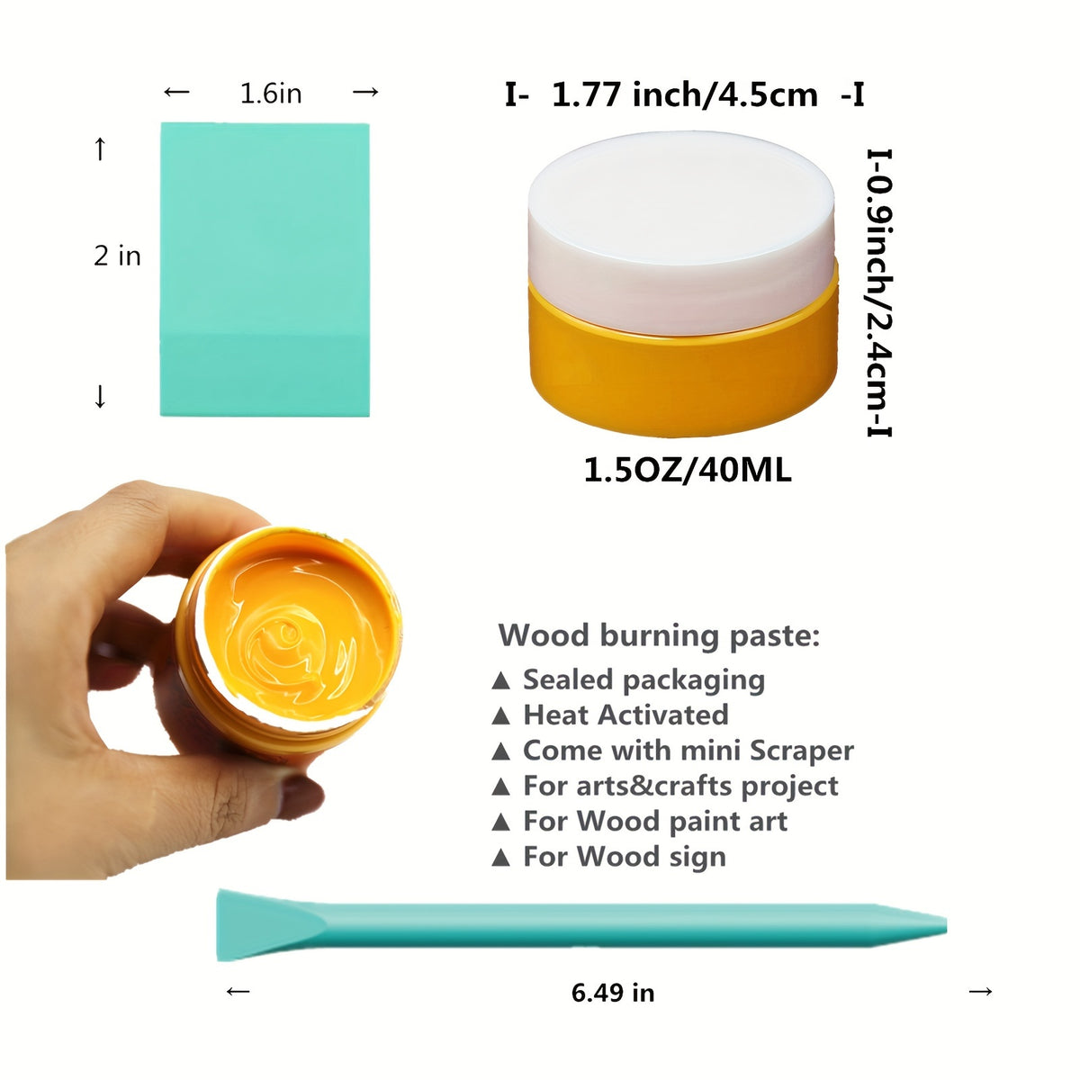 Wood Burning Paste Kit with Heat-Activated Craft Gel, Six-Jar or Gel and Pen Bundle Options for Compatible Wood Stencil Designs, Decorative Signs and Handmade Gifts