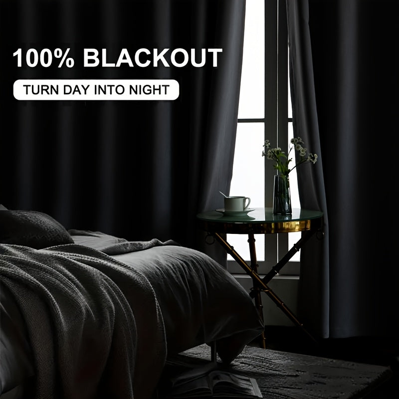 Blackout Curtains with Grommet Top in a Two-Panel Set, Five Color Choices and Seven Size Options for Bedroom, Living Room and Dining Room Window Styling