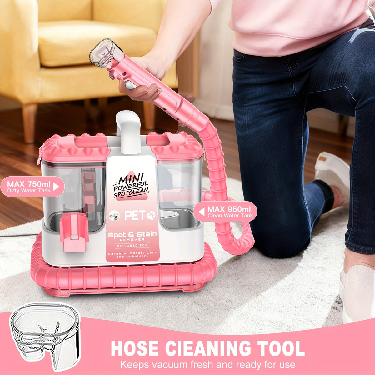 Dual-Brush Carpet Spot Cleaner with Listed 30 Oz Tank, 25kPa Suction and Self-Cleaning System, Pink, Violet or New Blue Options for Compatible Upholstery and Car Fabrics