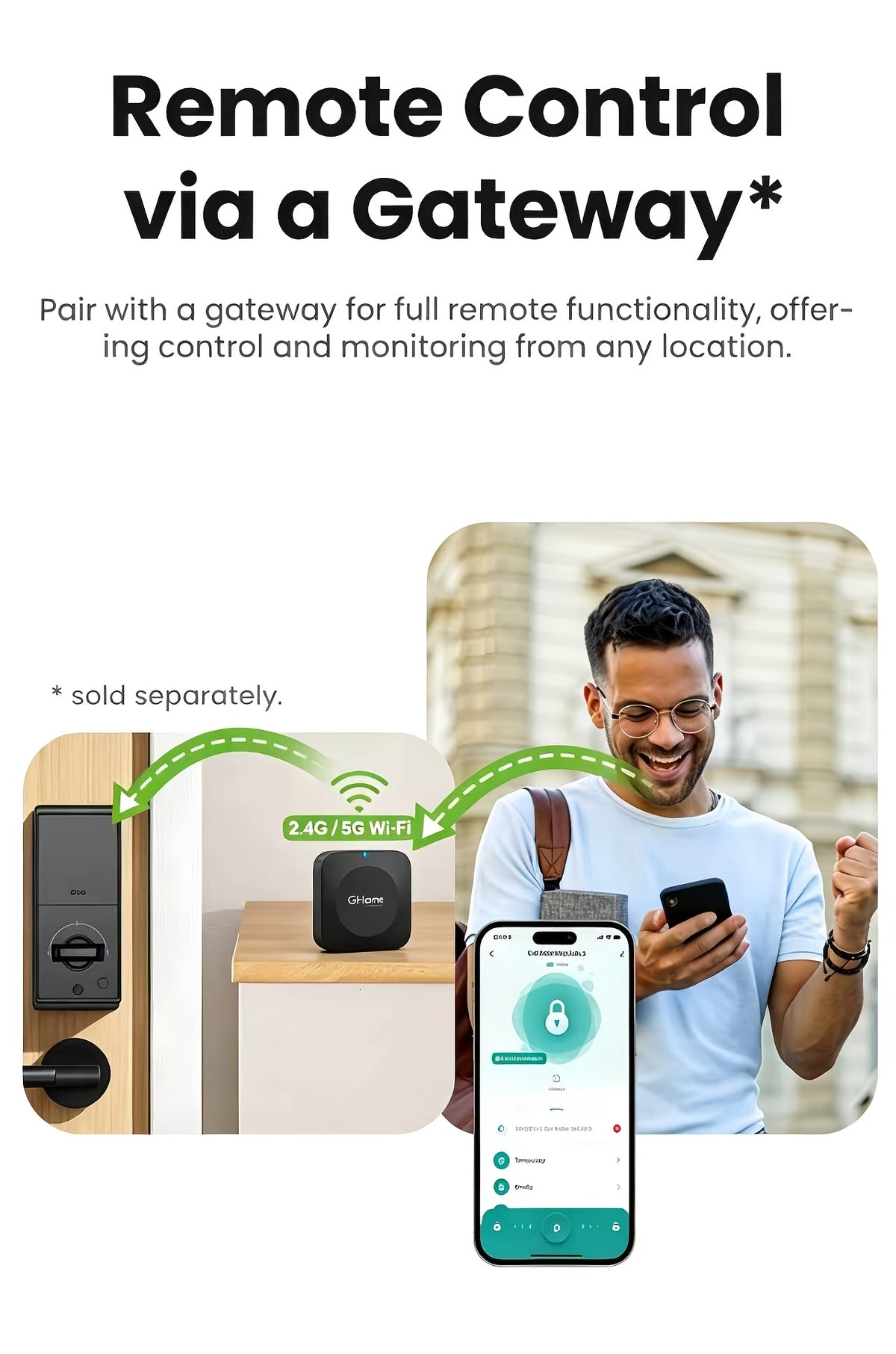 4-in-1 Smart Door Lock with Fingerprint, Passcode, Key and App Entry, Auto Lock and Temporary Offline Passwords, KD30 Pro and KD30B Pro Model Options