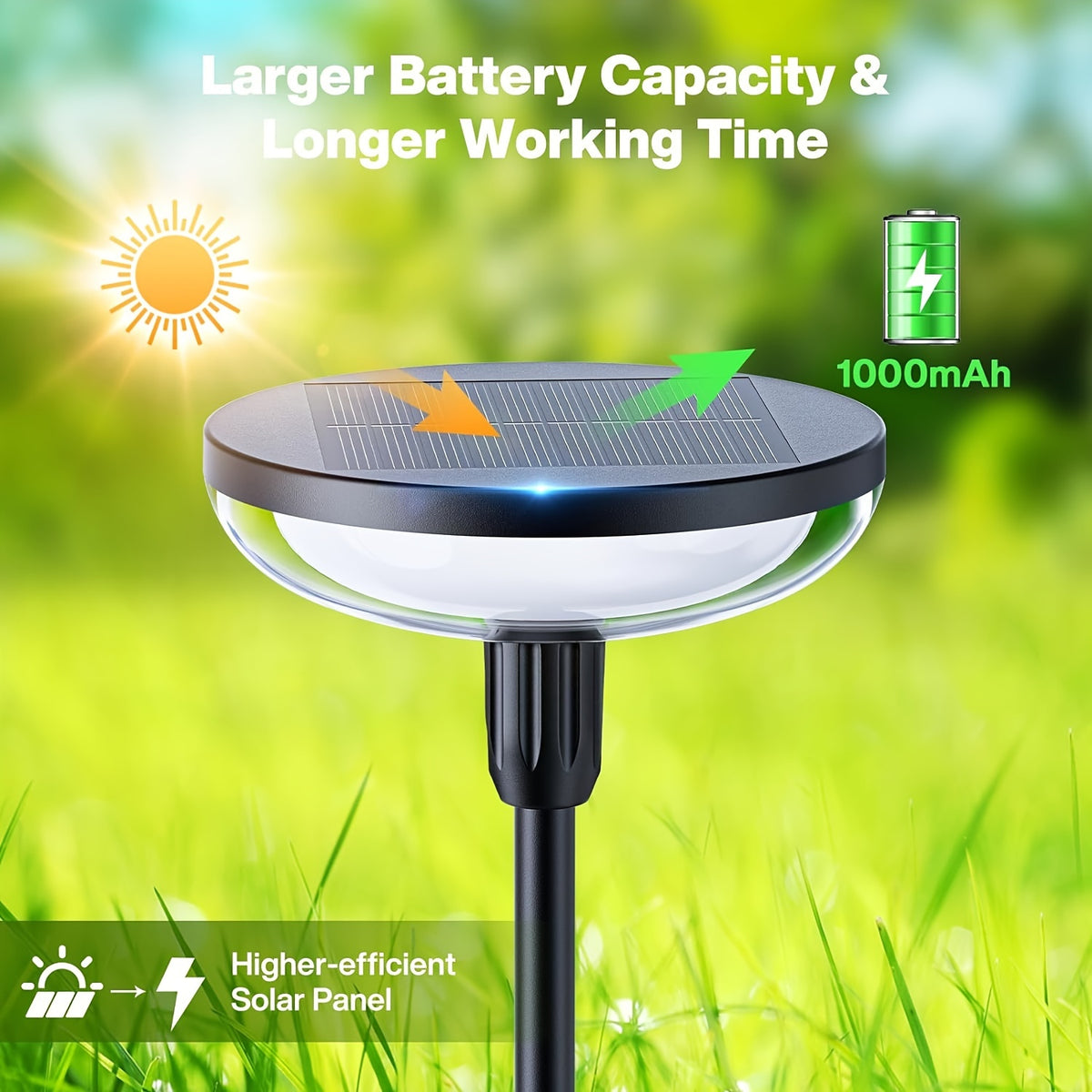 Tall Solar Pathway Lights with Automatic On-Off, Listed 31-Inch Height and 40-Lumen Output, Garden Lighting Pack Options for Yard, Patio and Lawn Decor