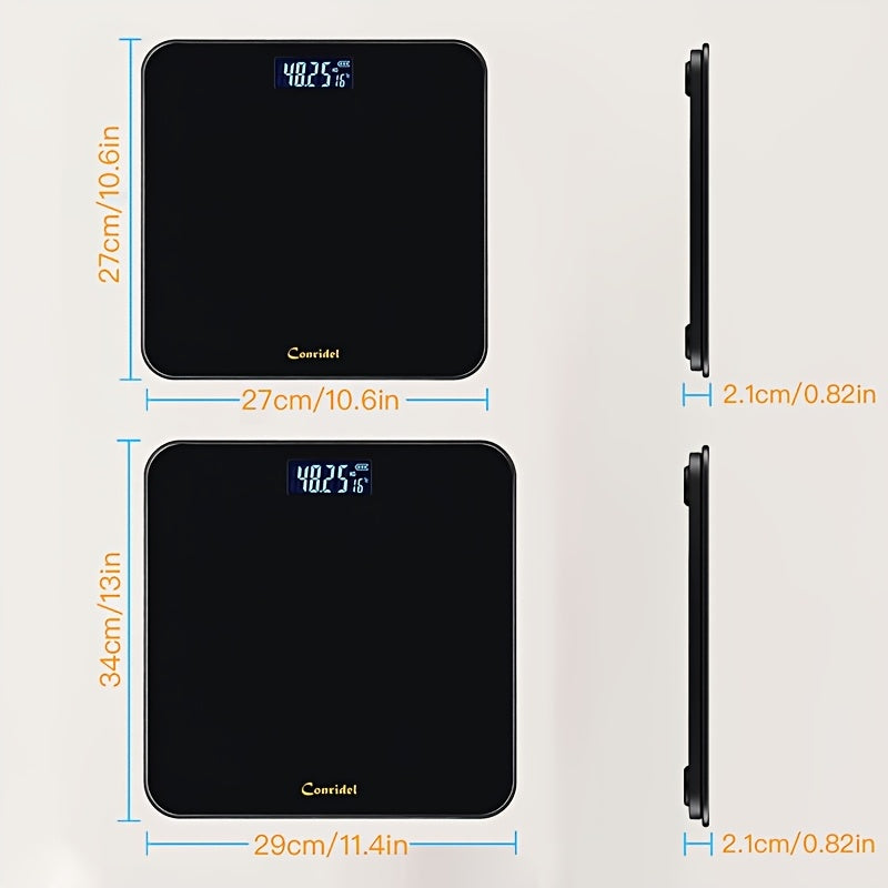 Digital Weight Scale 400lb, High-Precision Bathroom Scale with Clear Digital Display, Ultra Wide Tempered Glass Platform, Battery Powered Body Weight Scale for Home Fitness and Daily Use