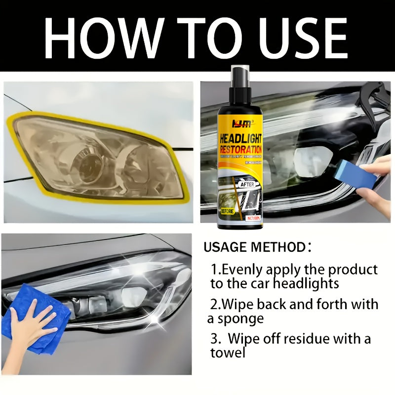 Headlight Restoration Polish Kit, Exterior Lens Appearance Care for Compatible Vehicles with Surface Yellowing and Oxidation Detailing References