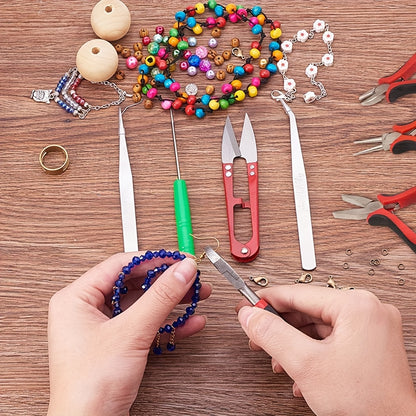 Jewelry Making and Repair Tool Set with Listed Portable Handbag Design, Tool-Only or Metal Accessory Option for DIY Necklace, Bracelet and Earring Projects