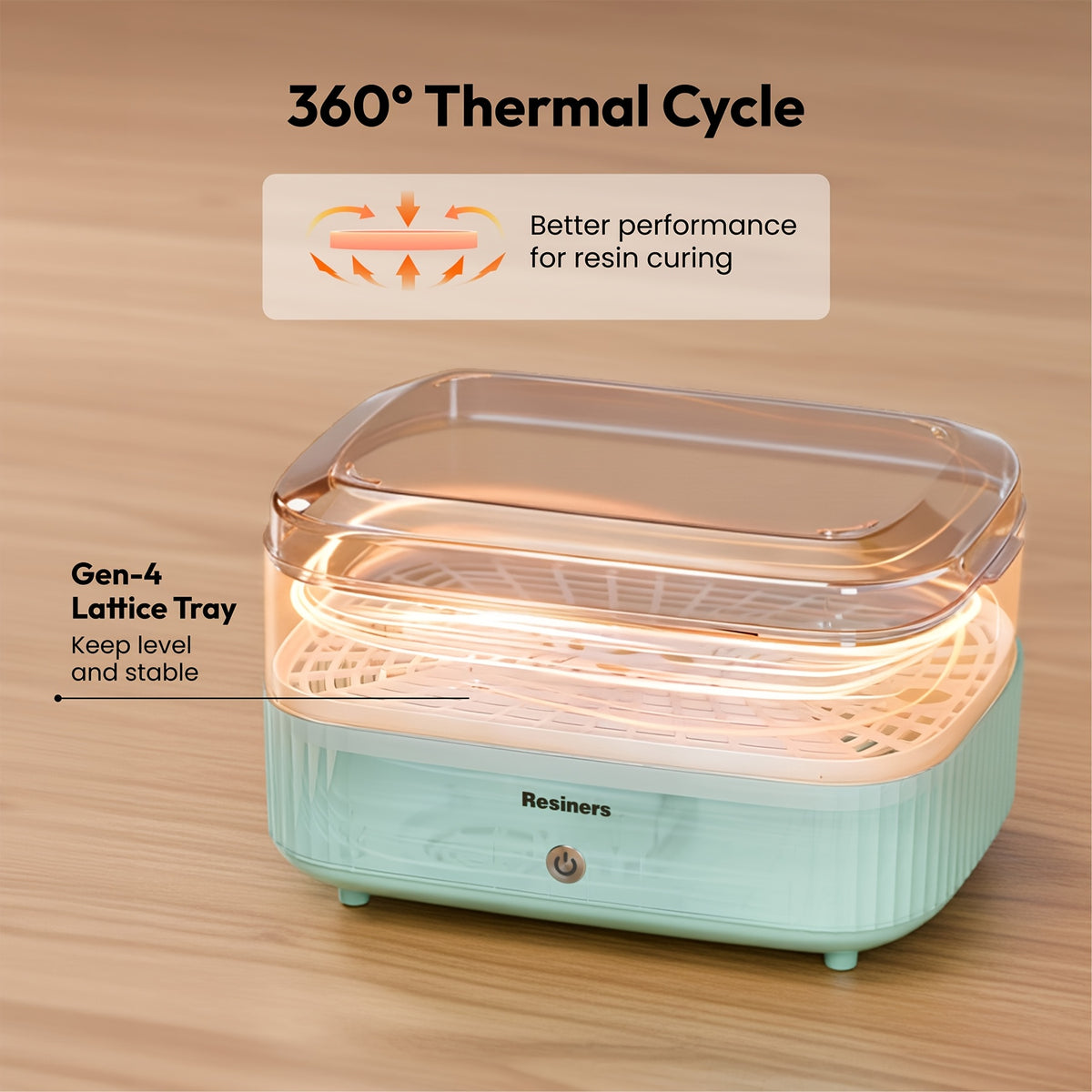 Resin Curing Machine in Mint Green with Tray Reference, Craft Curing Station for Compatible Resin Casting Projects and Adult Home Art Workshop Use