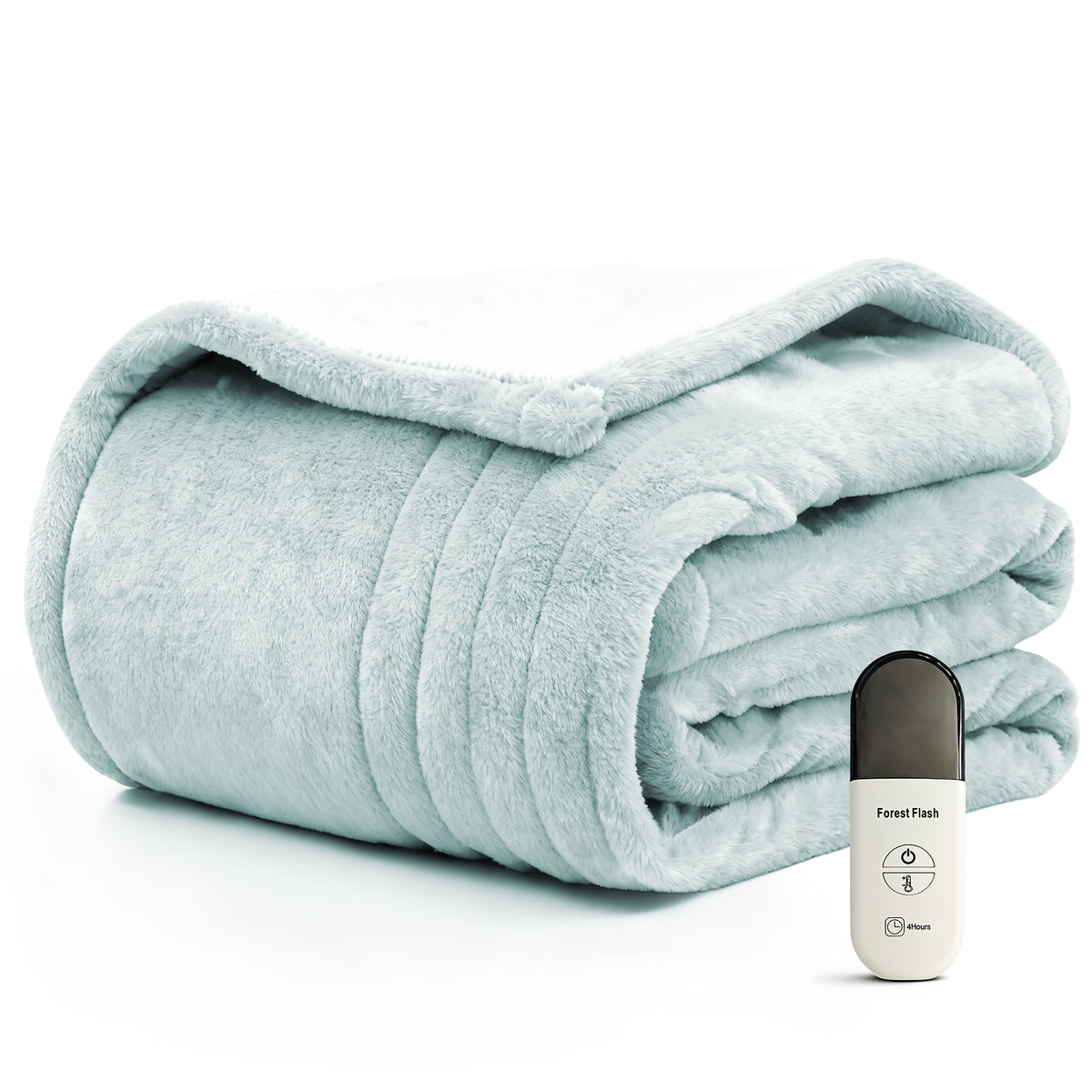 Button-Control Heated Blanket with Double-Sided Flannel, Listed 4 Heat Levels and 4-Hour Auto-Off, Electric Throw and Larger Size Options for Indoor Comfort