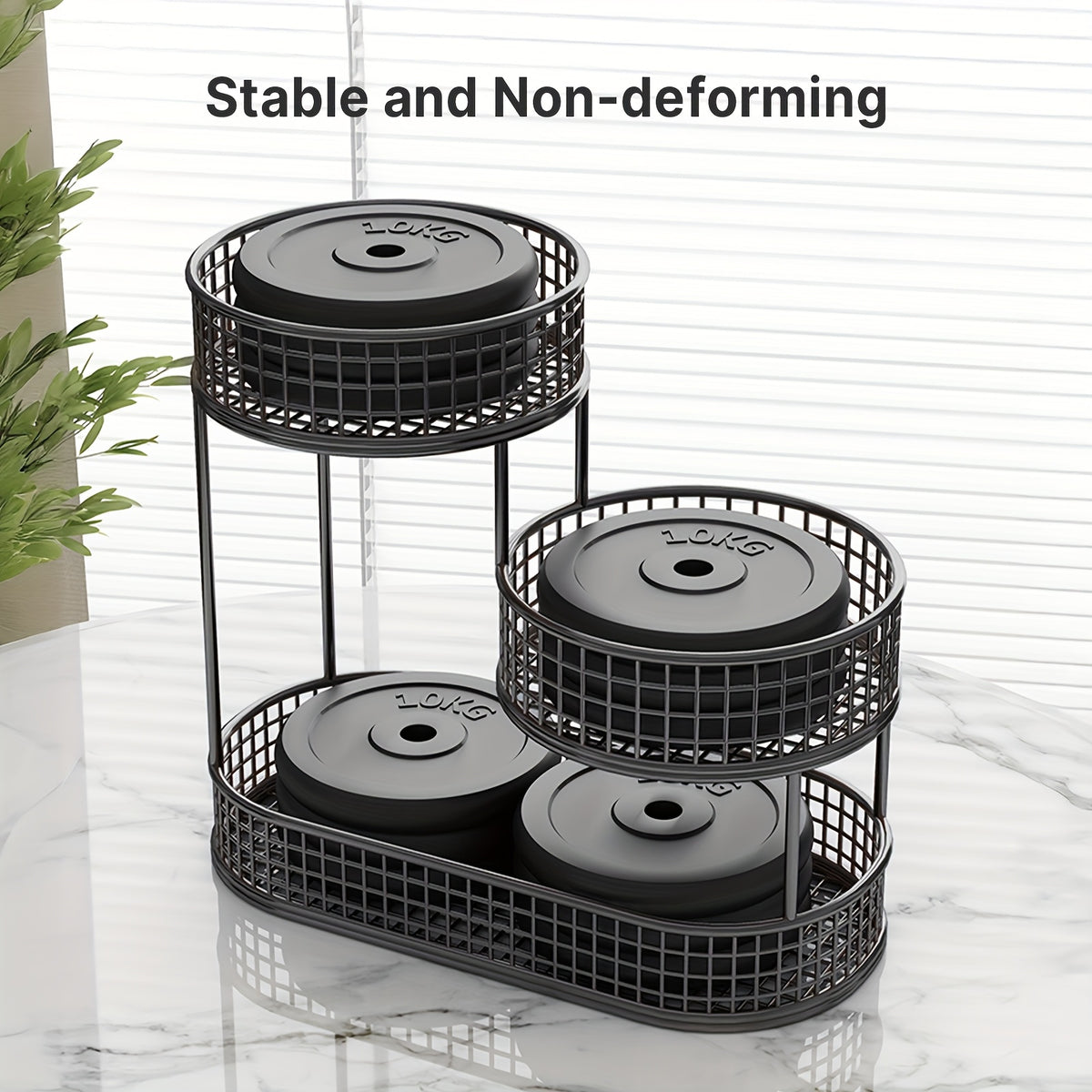 3-Tier Metal Fruit Basket for Kitchen Organization, Large Capacity Produce, Bread and Snack Storage with Black and 3 tier-Golden Option Labels