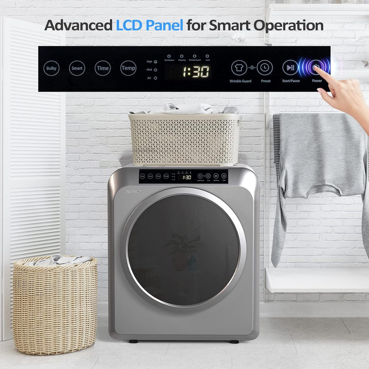 Washer and Dryer Combo, Compact Wash & Dry Laundry Set, Stainless Steel Tub, Smart Control, Low Noise, Wall-Mountable, for Apartment, Dorm, RV & Small Space