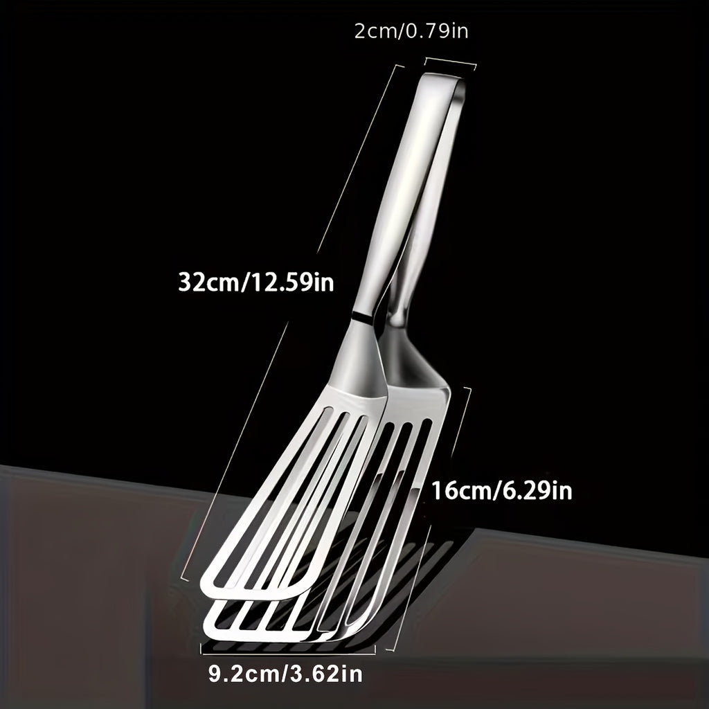 1/2pcs Stainless Steel Multifunctional Serving Tongs - Versatile Kitchen Tool for Easy Handling of Buffets Fish Steaks Breads Salads and Desserts - Durable Rust-proof Ergonomic Design for Easy Presentation and Preparation of Food