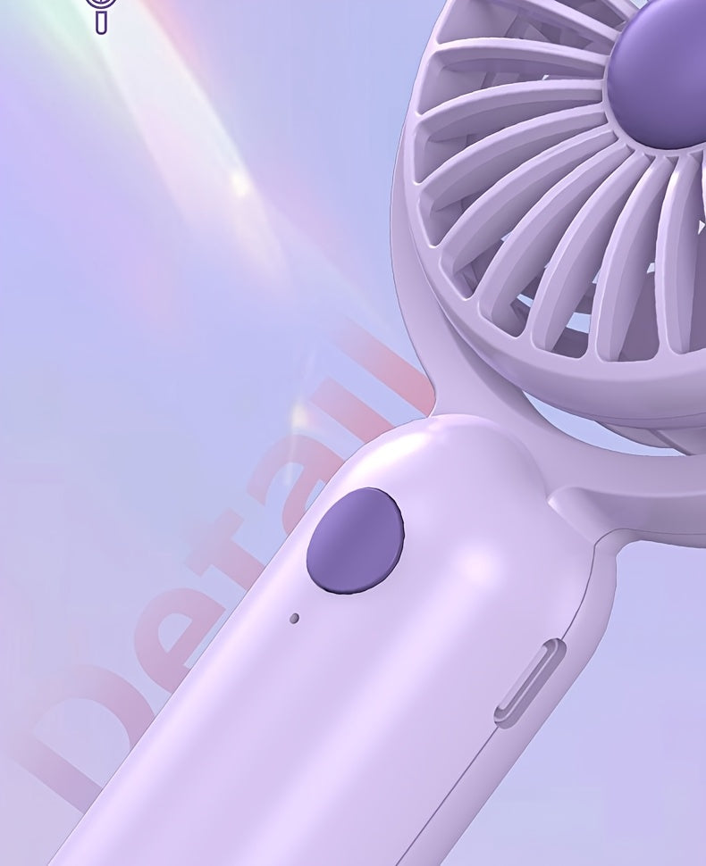 Rechargeable Handheld Fan 3-Pack in Pink, Purple and Black with Three Speeds, USB-C Charging and Listed 180-Degree Adjustment for Travel and Summer Outings