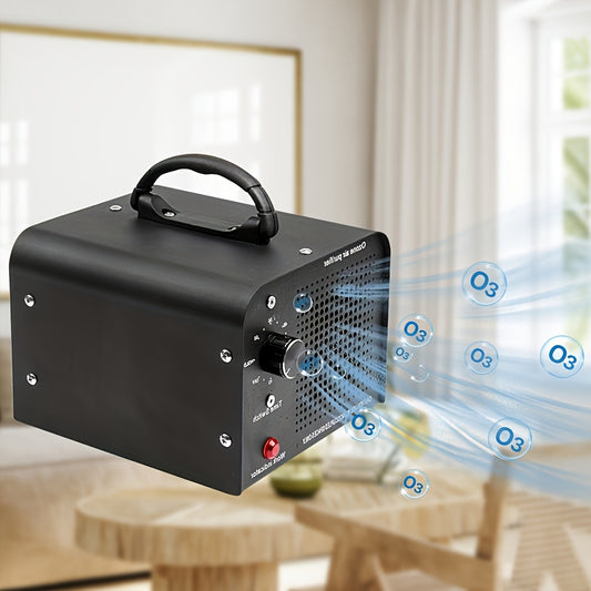 Timer-Controlled Ozone Generator with Listed 36000mg/h Output, Humidity Display, Removable Mesh and Carry Handle, Single Unit with Exposure Safety Warnings