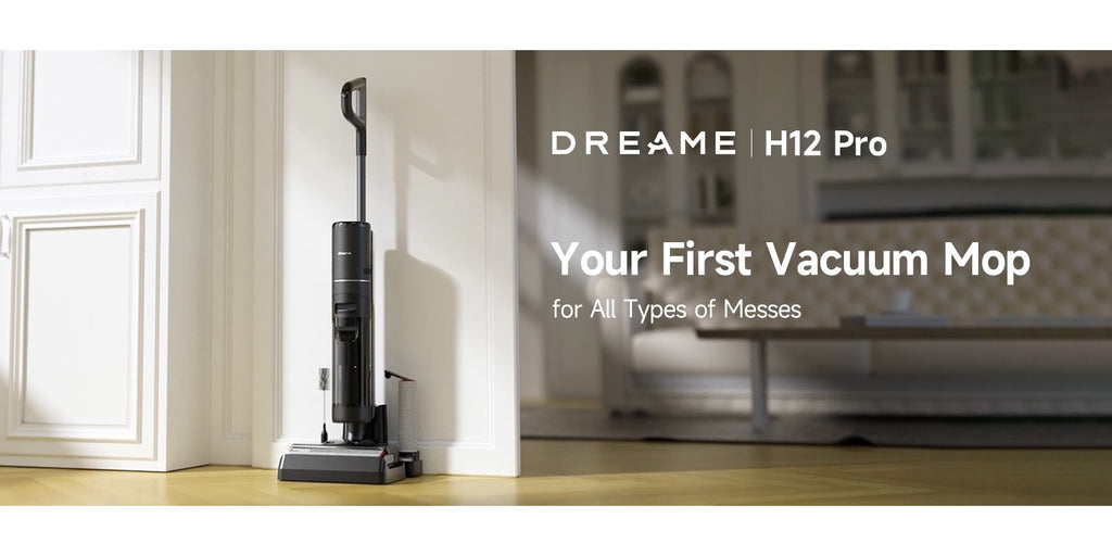 Dreame H12 Pro Wet Dry Vacuum Cleaner, Hard Floor Vacuum and Mop Combo with Smart Mess Detection and Anti-Tangle Brush, 35-Min Runtime and Hot Air Self-Cleaning, Refurbished, with 30.43oz Water Tank