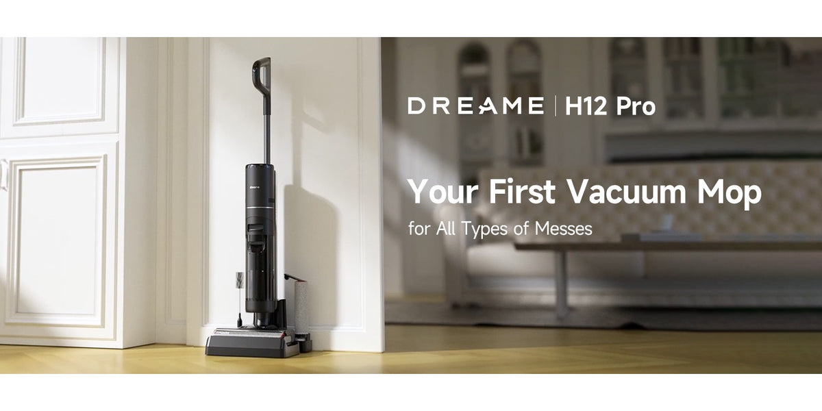 Dreame H12 Pro Wet Dry Vacuum Cleaner, Hard Floor Vacuum and Mop Combo with Smart Mess Detection and Anti-Tangle Brush, 35-Min Runtime and Hot Air Self-Cleaning, Refurbished, with 30.43oz Water Tank