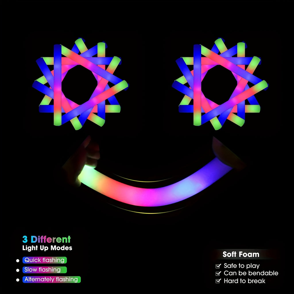 Bulk LED Foam Glow Sticks with Three Listed Flicker Modes, 30 or 50 Piece Party Favor Packs for Weddings, Birthdays, Concerts, Christmas and New Year Celebrations