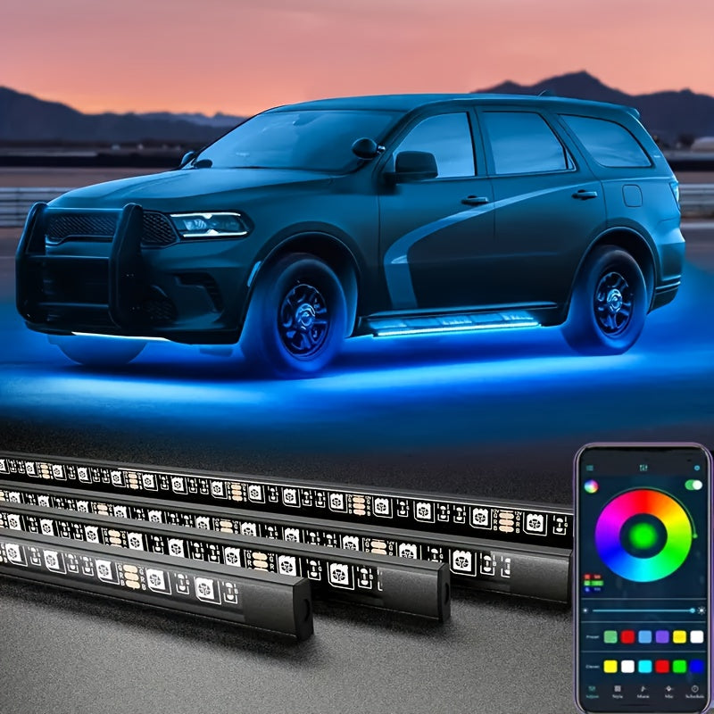 Exterior LED Accent Lighting Kit with Multiple Scene Modes, App and Wireless Control for Compatible Car, Truck and SUV Decorative Vehicle Lighting