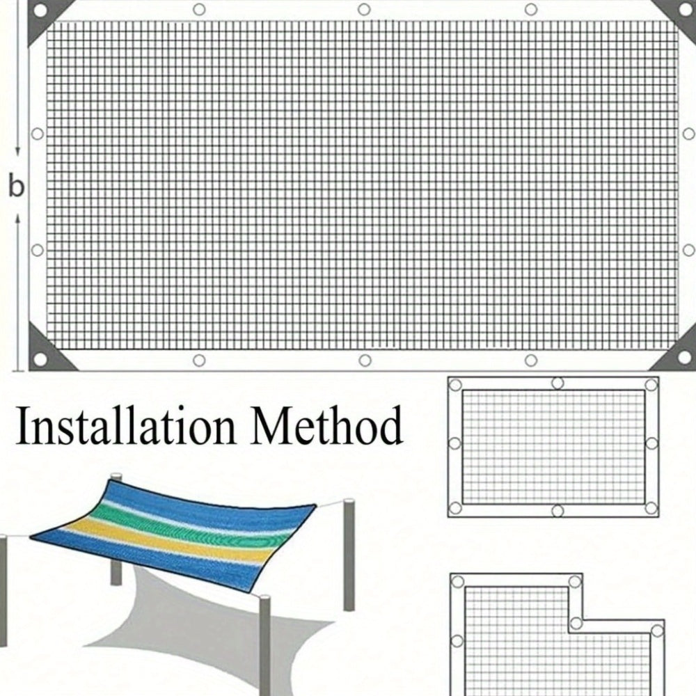 Sunshade Net with Multicolor Stripe Wording, Breathable Mesh Design and 78.74-Inch Square or 78.74 by 118.11-Inch Options for Garden and Terrace Shade Planning