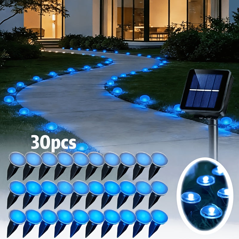 Solar Garden Stake Lights with Six Separate Color Options, Listed 30 LEDs and IP66 Rating for Decorative Lawn Borders, Outdoor Gatherings and Holiday Displays