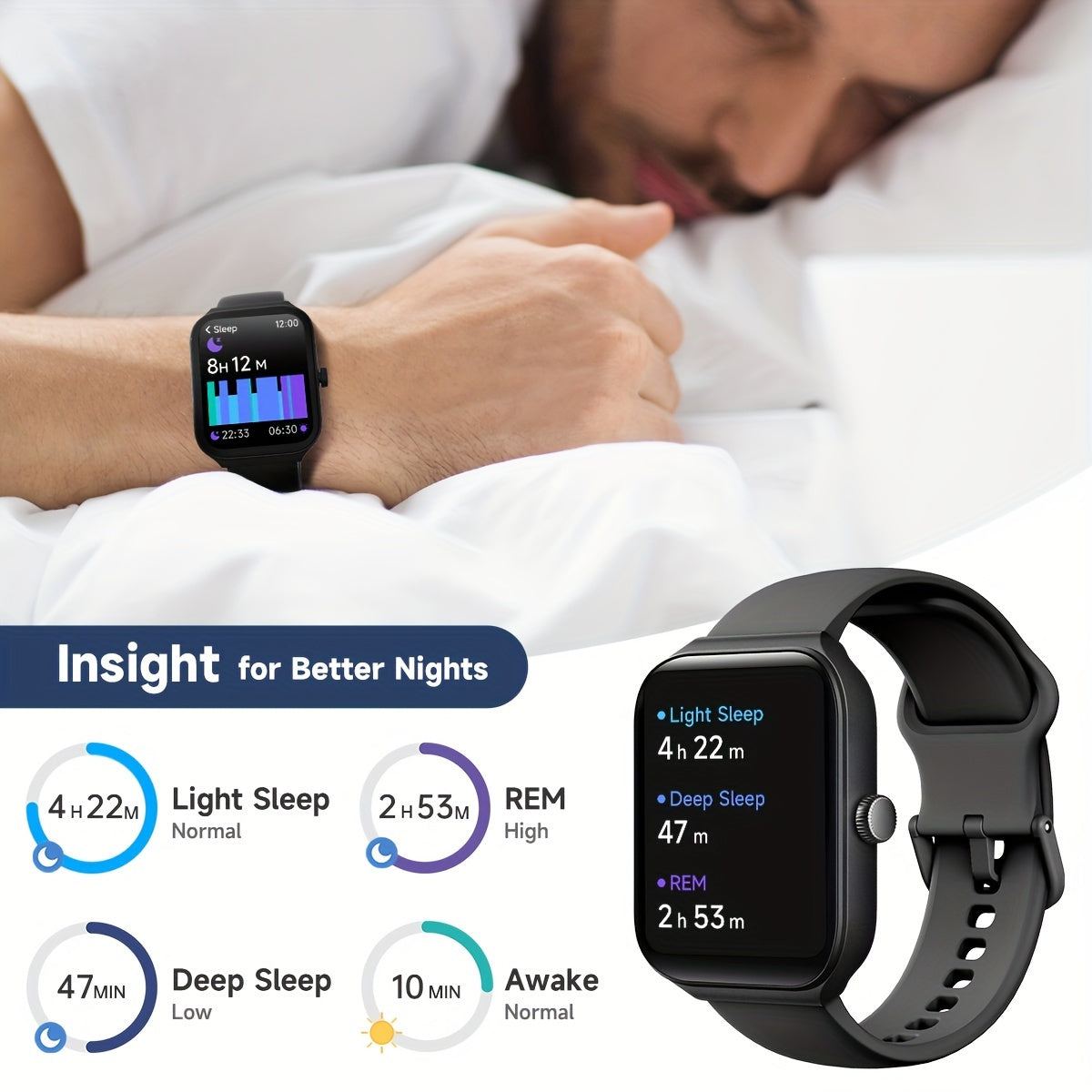 Activity Tracker Smartwatch with Alexa, 1.95-Inch Display, Call Answering, 100+ Sport Modes, Step Counter and Sleep Tracking for Android and iPhone