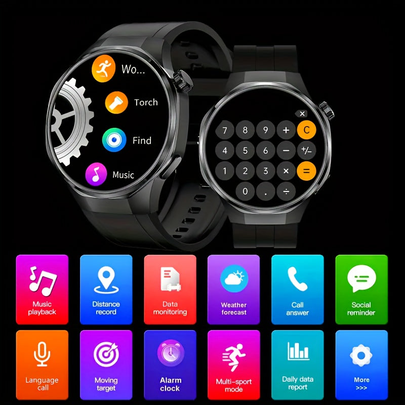 Men's Hexagonal Bezel Smartwatch with TFT Display, Wireless Calling, Message Notifications, 150+ Sports Modes and Custom Watch Faces for Android iOS