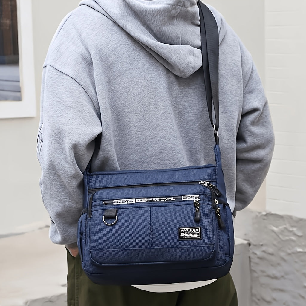 Men's Commute Backpack in Blue or Black with Polyester Lining, Adjustable Strap and Zipper Closure, Casual Everyday Carry Bag for Work and Routine Outings
