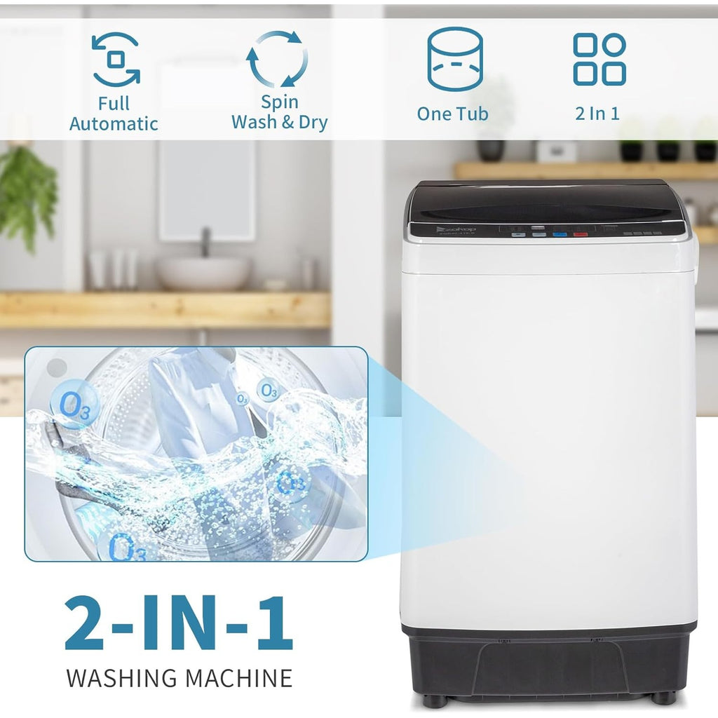 Washer and Dryer Combo, Compact Wash & Dry Laundry Set, Stainless Steel Tub, Smart Control, Low Noise, Wall-Mountable, for Apartment, Dorm, RV & Small Space