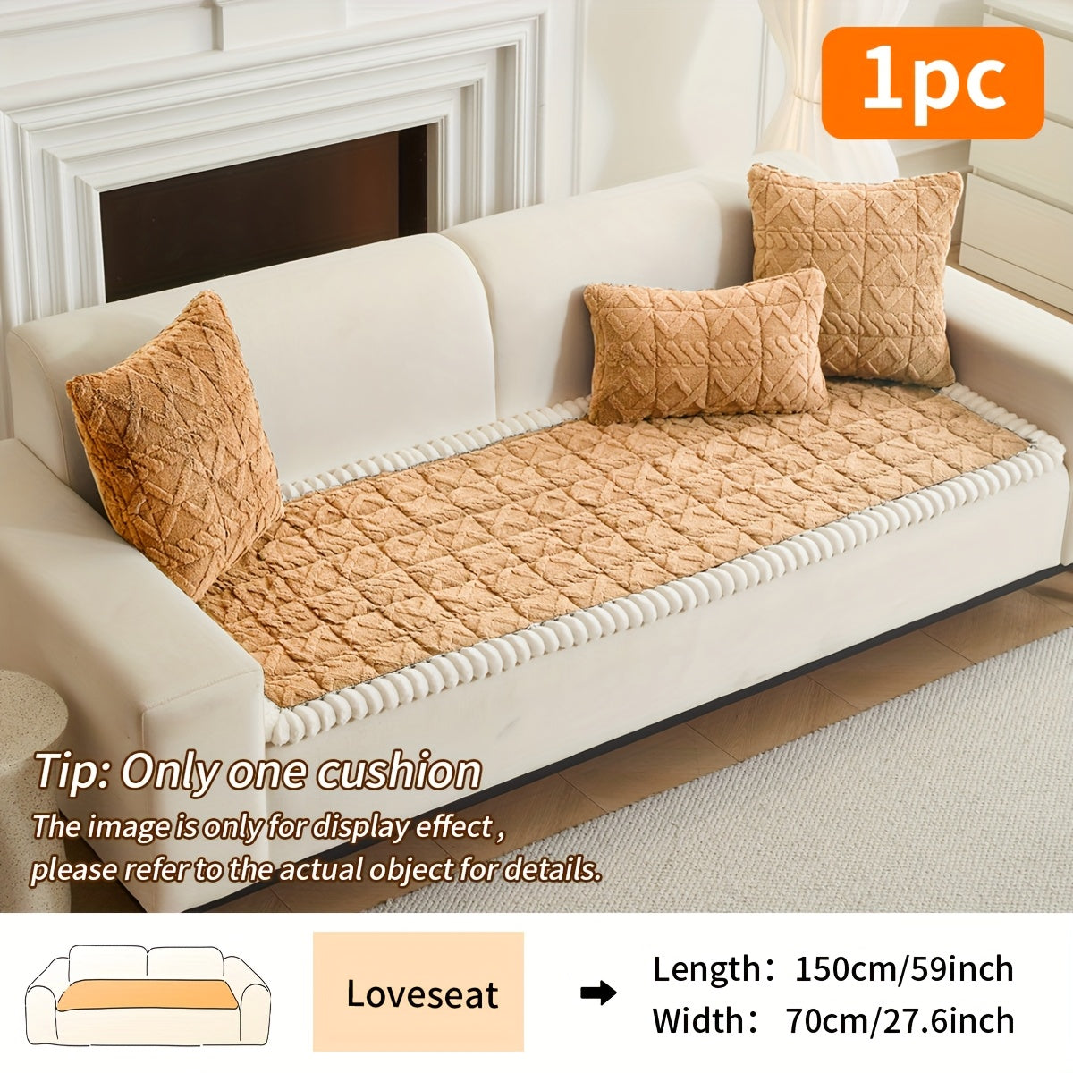 Quilted Sofa Cushion Cover, Single Polyester Seating Layer in Five Colors with Loveseat, 3-Seater, 4-Seater and Plus4 Options for Living Room Refreshes