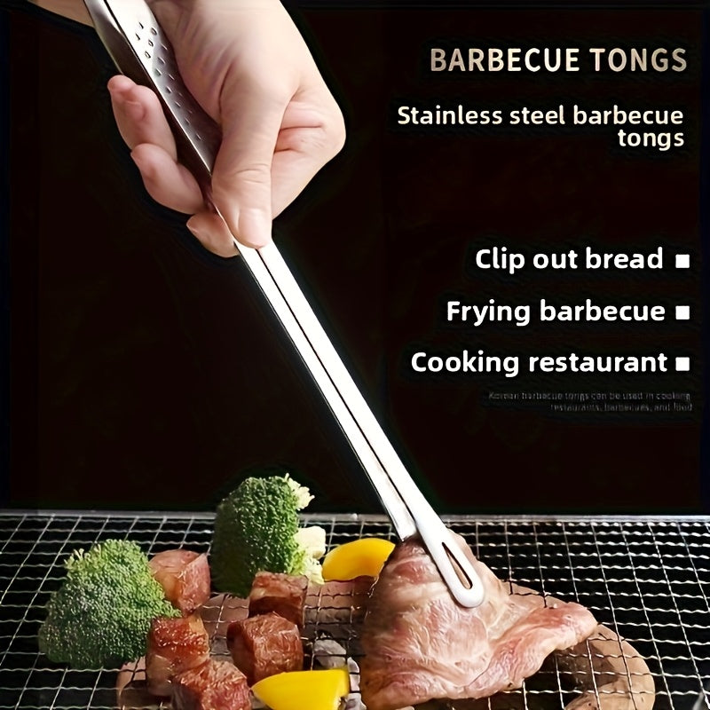 Multipurpose Stainless Steel Food Tongs, 24cm or 28cm Serving Utensil Options for Bread, Ice, Barbecue Meals, Baking Tasks and Camping Kitchen Preparation