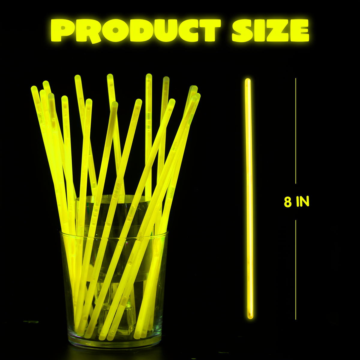 Glow Sticks Party Pack by SYNCFUN, 100 Eight-Inch Sticks with 100 Connectors and Seven Listed Colors for Bracelets, Necklaces and Holiday Celebrations