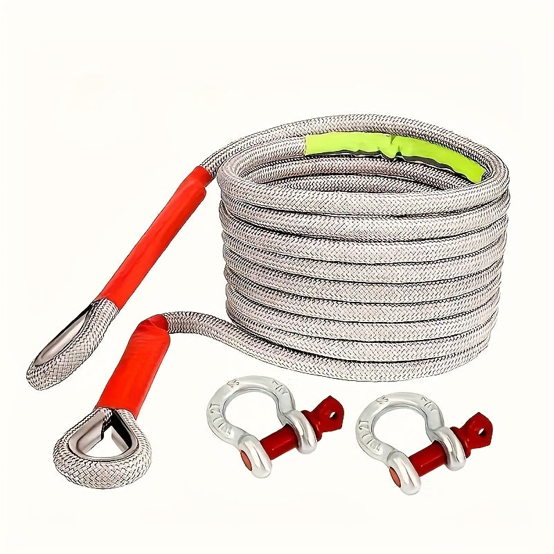 Tow Rope and Steel U-Hook Set with Listed Polyamide Rope and Two Hooks, 16FT Purchase Options for Vehicle Equipment with Load Ratings Requiring Verification