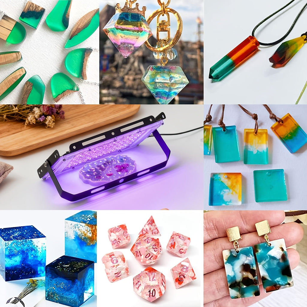 Resin Curing Lamp in Dark Violet with 96 or 144 LED One-Pack Options and USB Power Reference for Compatible Resin Jewelry Making and Mold Crafts