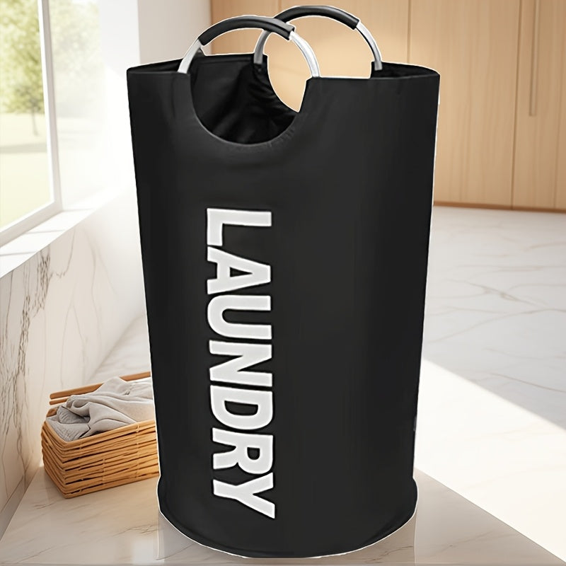Half-Ring Handle Laundry Basket, Foldable Fabric Clothes Hamper in 16.64, 21.66 or 25.1 gal Options for Bedroom and Laundry Room Organization