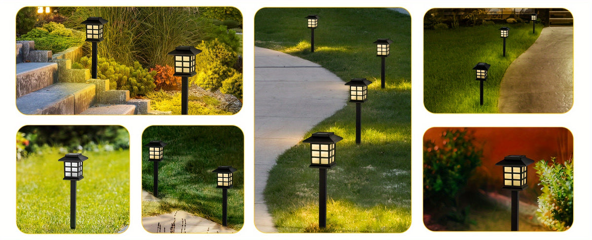 White-Light Solar Pathway Lights, Listed 12-Piece Outdoor LED Set with Automatic On-Off for Garden Paths, Lawn Borders, Patio and Yard Landscape Decoration